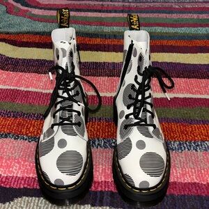 Dr Martens 1460 / Jadon Platforms / Black and white polka dot / W US 7